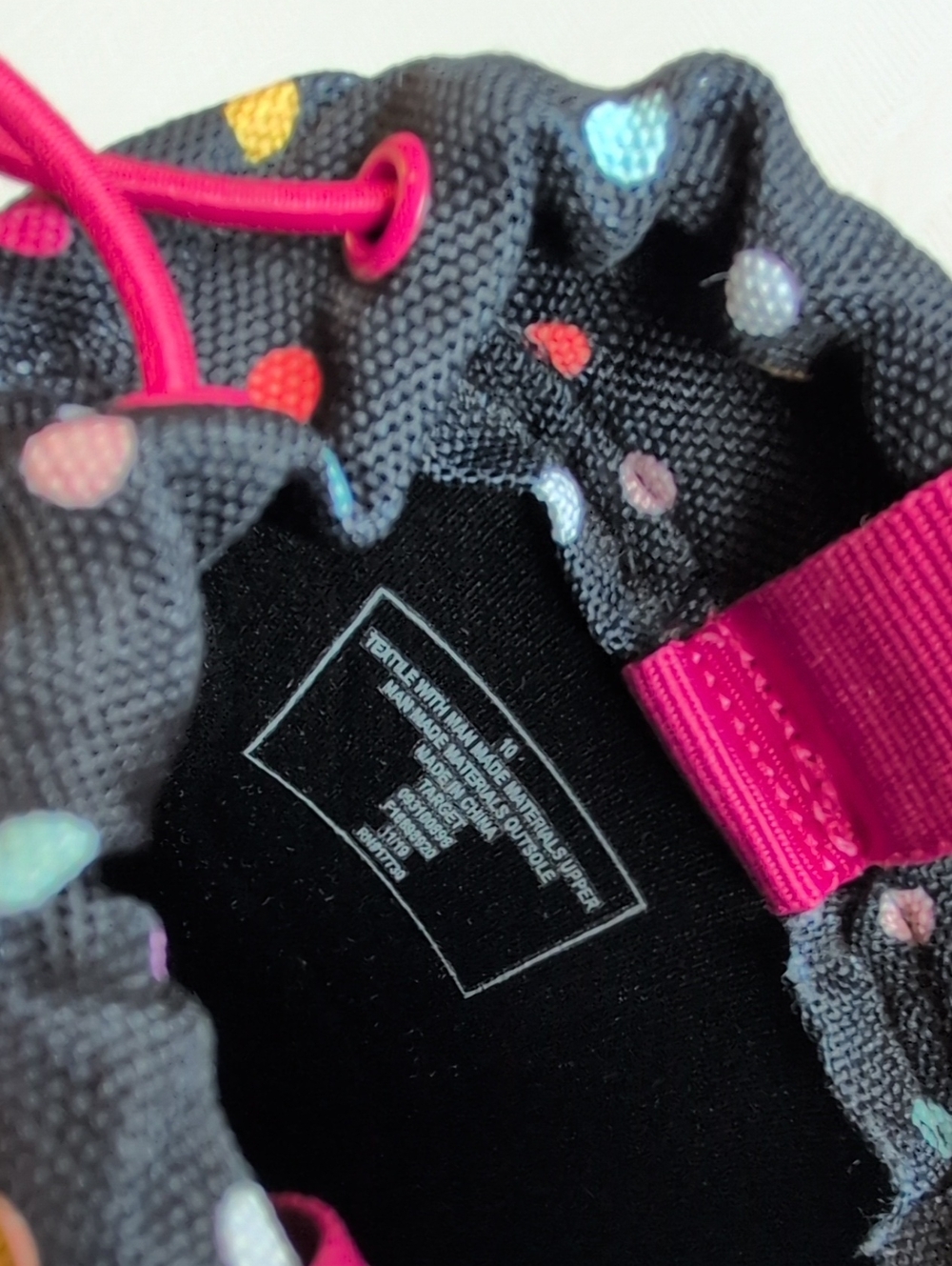 Cat & Jack Toddler Girls Black Multi Color Polka Dot Rain Boots 10 - Picture 7 of 9